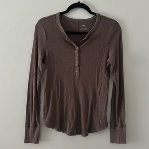 Aerie Long Sleeve Henley Top